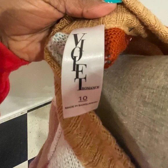 Colorblock Sweater - Red, White, Tan- Brand New. UK10/US6 - Picture 8 of 12